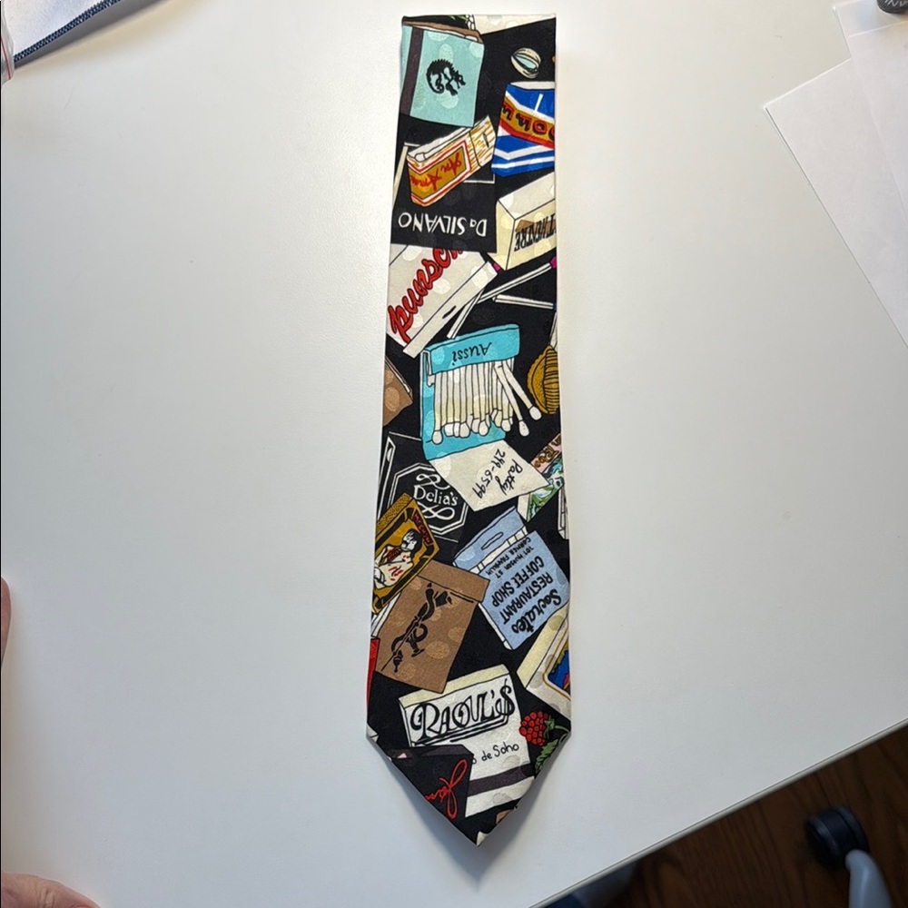 Nicole Miller Black “Matchbooks” Tie